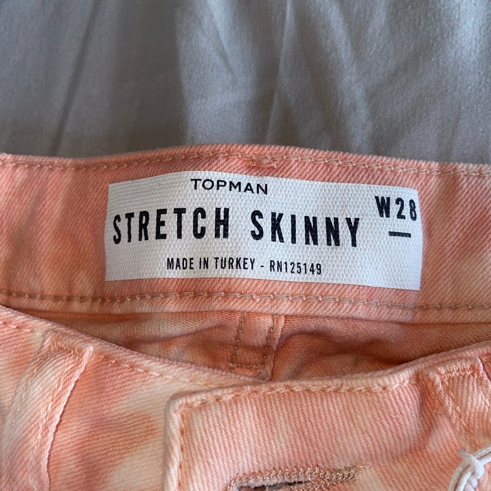 Topman - Orange Tie Dye - Denim Shorts - Picture 4 of 4